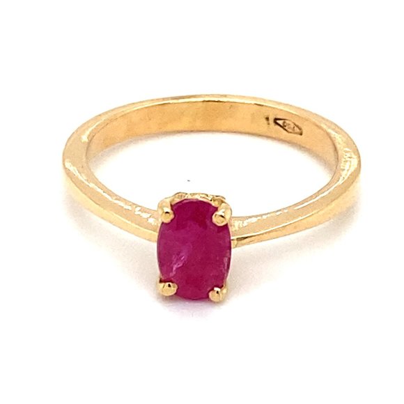 Burmese Ruby 1.05ct Solid 18K Yellow Gold Ring - Picture 5 of 10